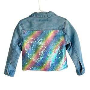 Squeeze Denim Jacket with Rainbow Sequins Size 6